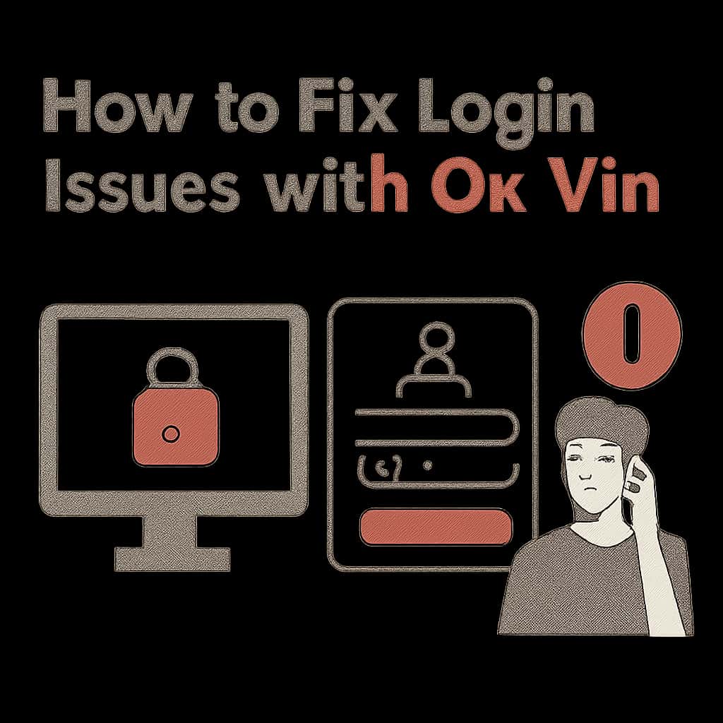 A diagram showing the steps to troubleshoot Ok Vin login issues.