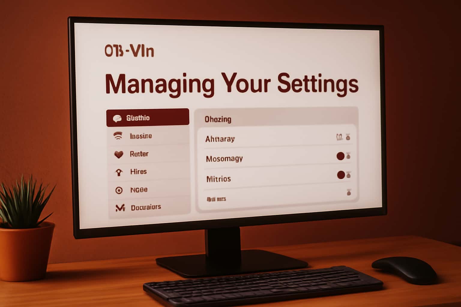 An illustrative scene depicting the management of Ok Vin settings.