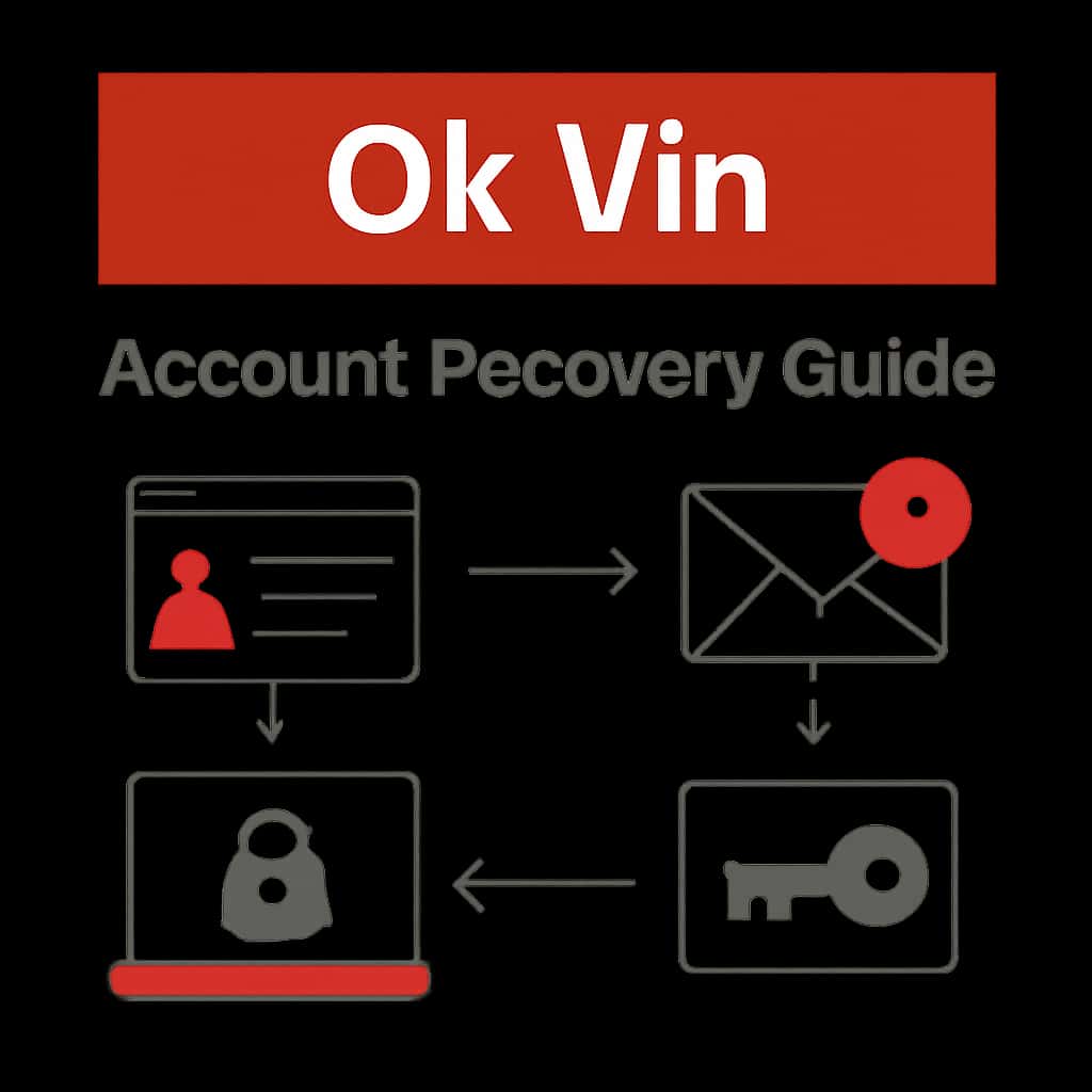 Illustration detailing the Ok Vin account recovery steps.