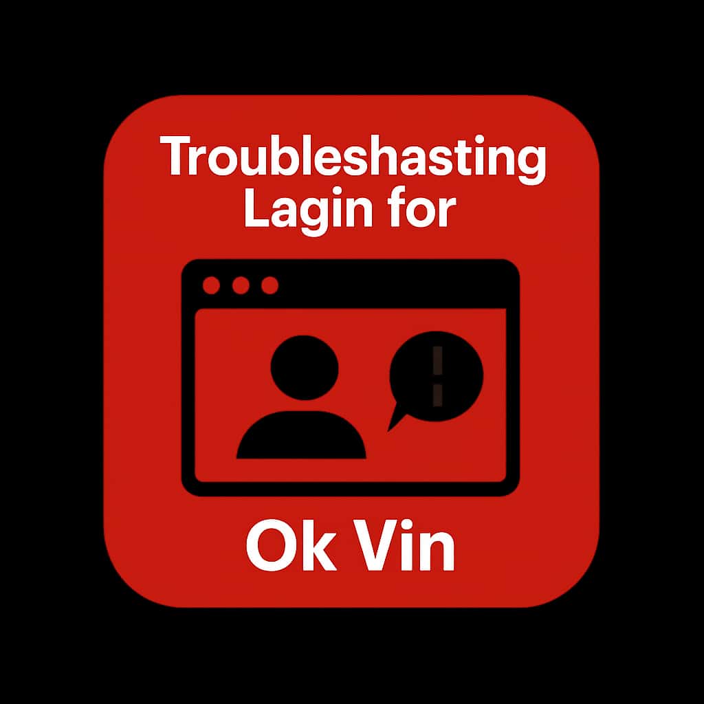 An icon representing troubleshooting for Ok Vin login issues.