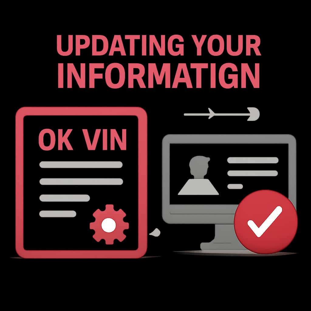 A diagram illustrating the steps involved in updating Ok Vin information.